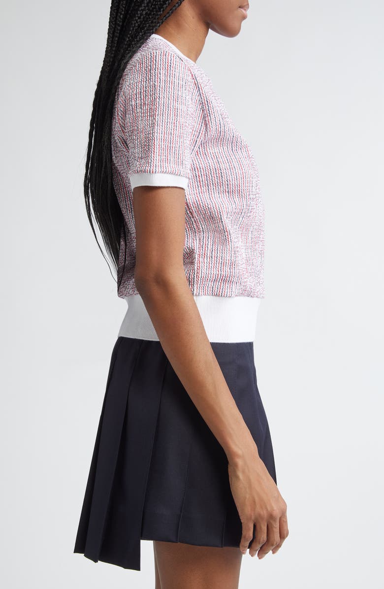 Thom Browne Stripe Tweed T-Shirt, Alternate, color, 