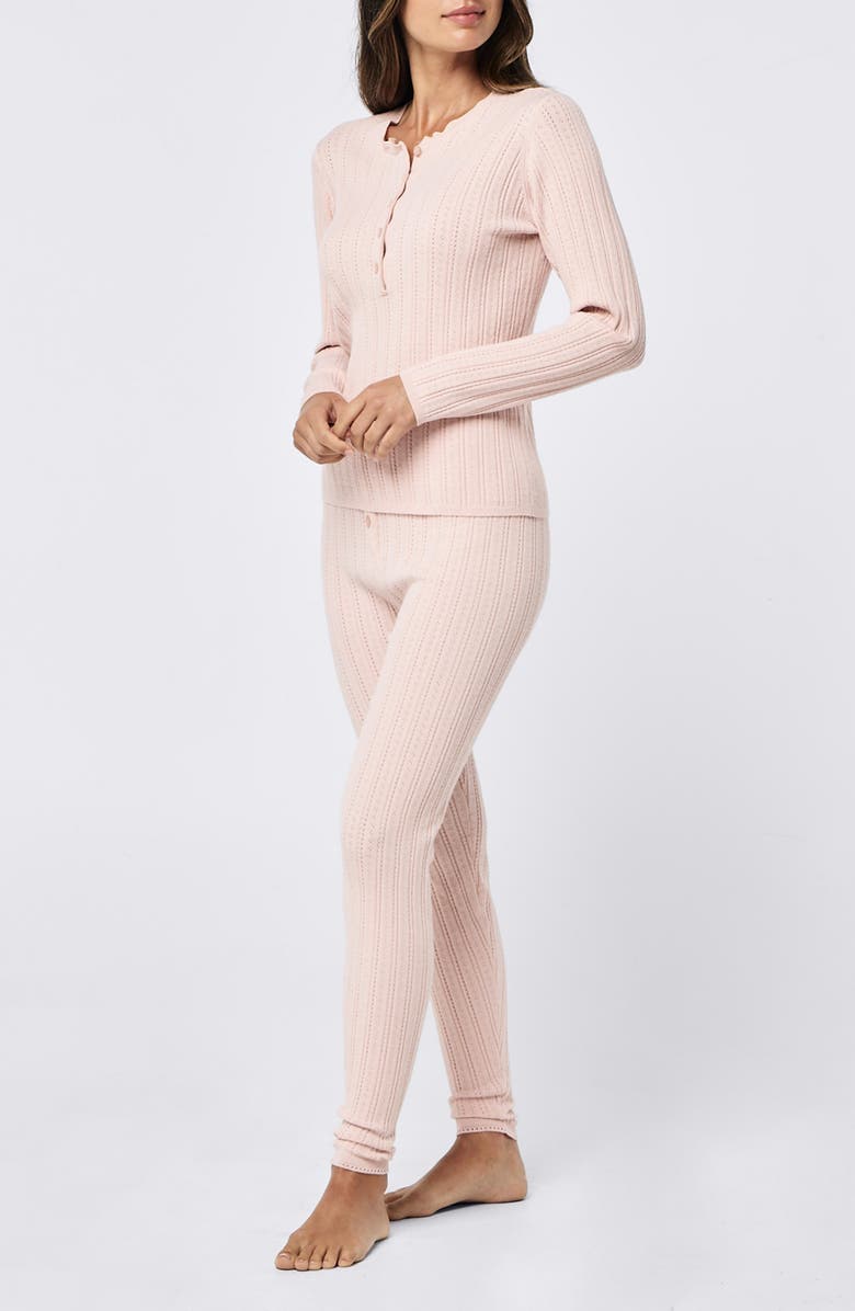 Papinelle Pointelle Pajamas, Alternate, color, Pearl Blush