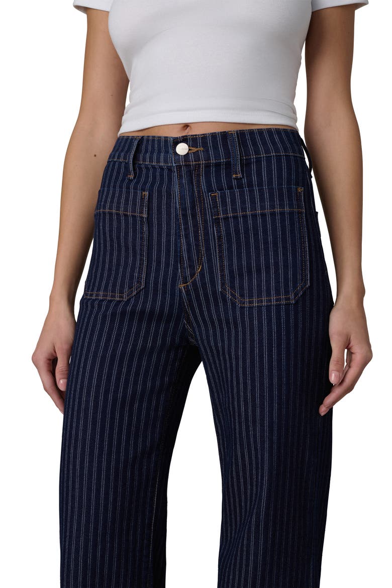 The Mia High Waist Patch Pocket Wide Leg Jeans, Alternate, color, INDIGO STRIPE