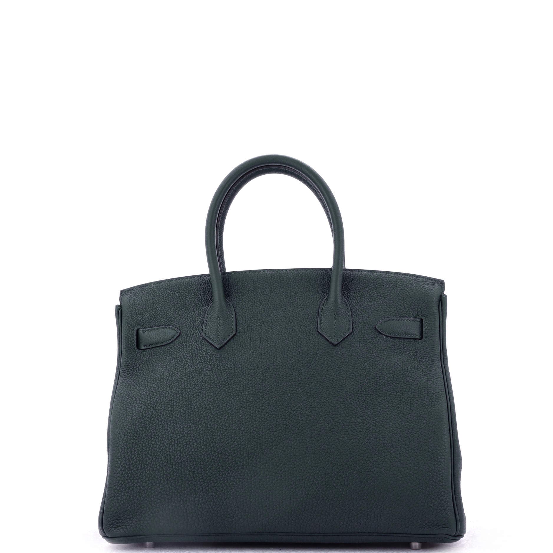 Pre-Owned Hermes Birkin Handbag Green Togo with Palladium Hardware 30, Alternate, color, 