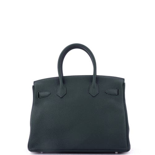 Pre-owned Hermes Hermes Birkin Handbag Green Togo With Palladium Hardware 30