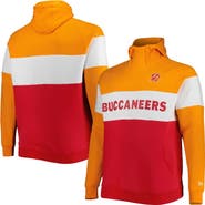 New Era Men's New Era Red Tampa Bay Buccaneers Big & Tall Throwback Colorblock Raglan Pullover Hoodie