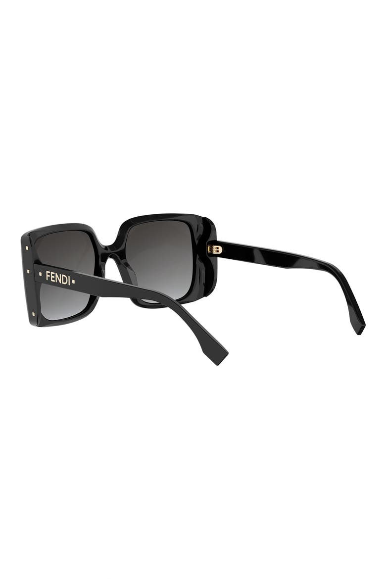 Frame 55mm Square Sunglasses, Alternate, color, SHINY BLACK / GRADIENT SMOKE