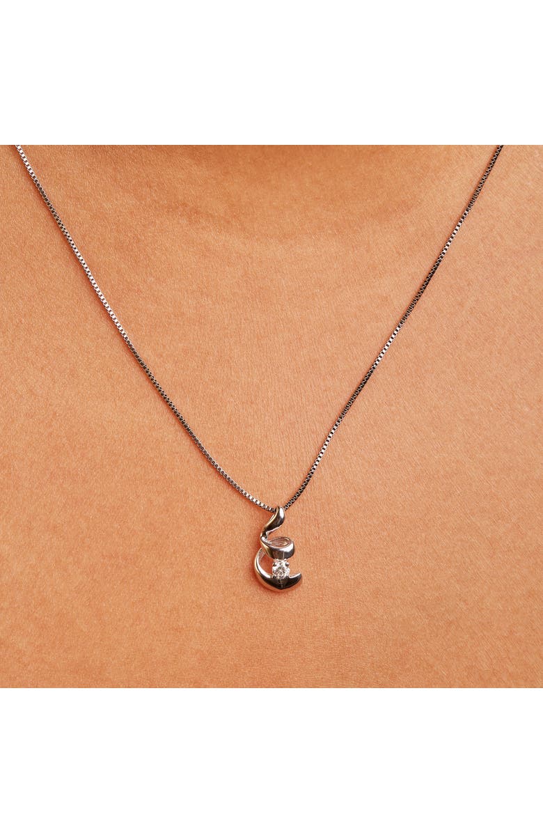 Haus of Brilliance 10K White Gold 1/10 Cttw Diamond Solitaire Spiral 18" Pendant Necklace, Alternate, color, White
