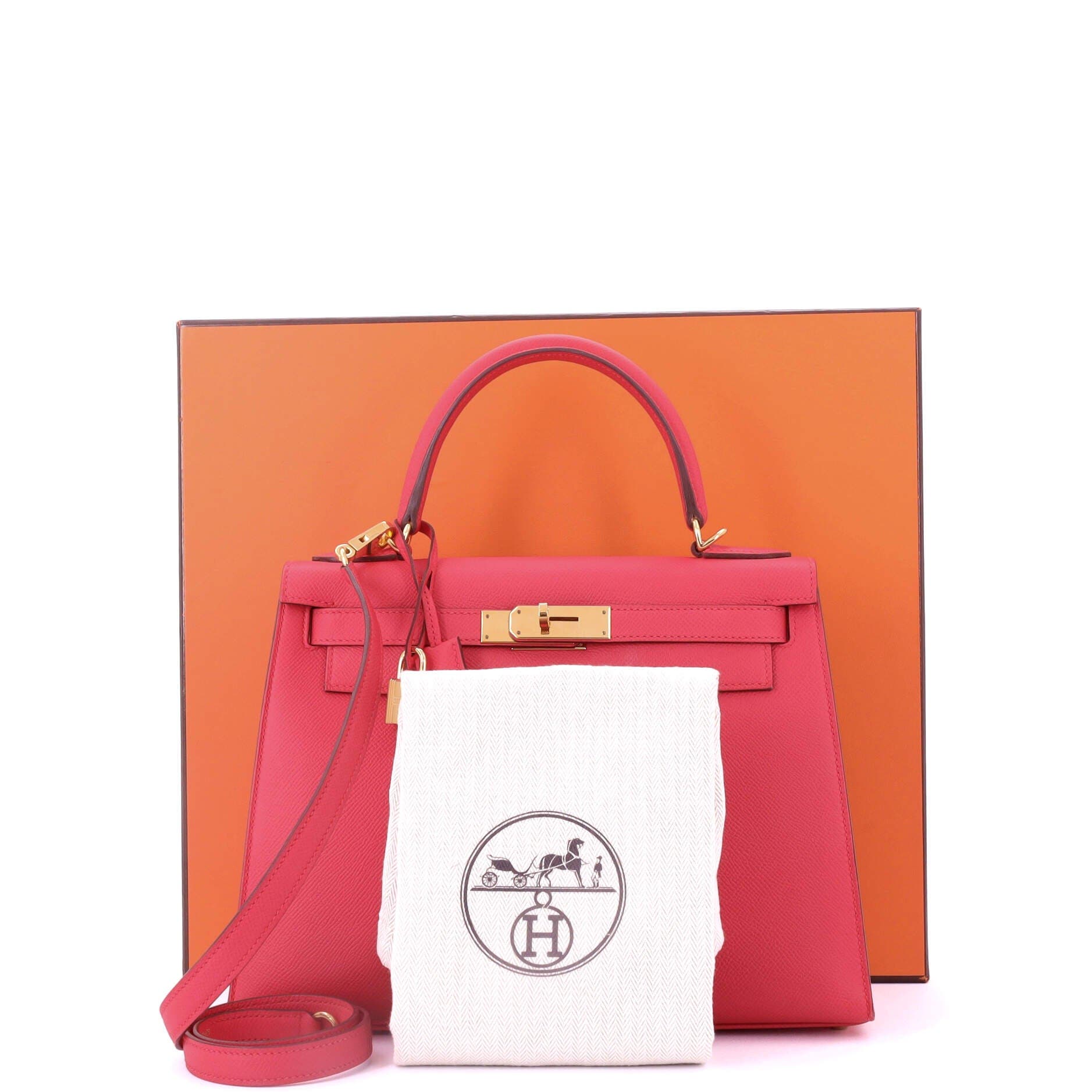 Pre-Owned Hermes Kelly Handbag Pink Epsom with Gold Hardware 28, Alternate, color, 