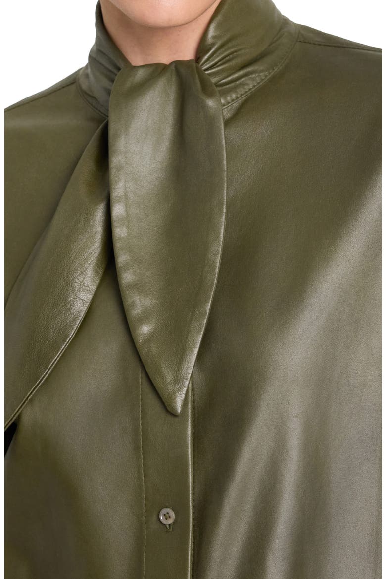 Tied Up in You Leather Shirt, Alternate, color, BEETLE