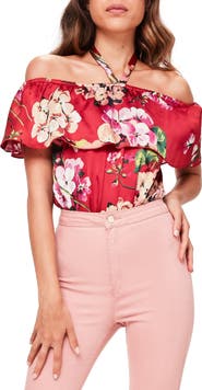 Missguided Ruffle Off the Shoulder Bodysuit