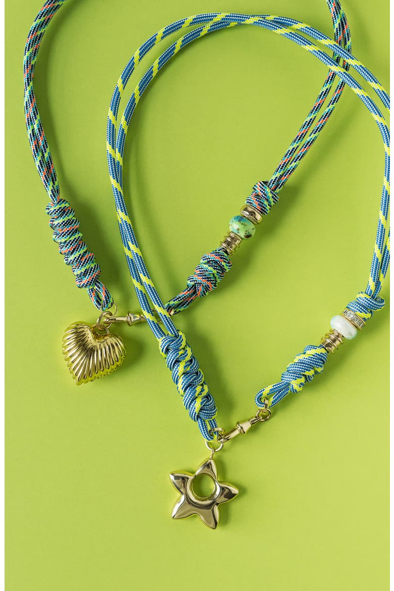 Throw Me a Line Necklace, Alternate, color, BLUE/ GREEN/ GOLD