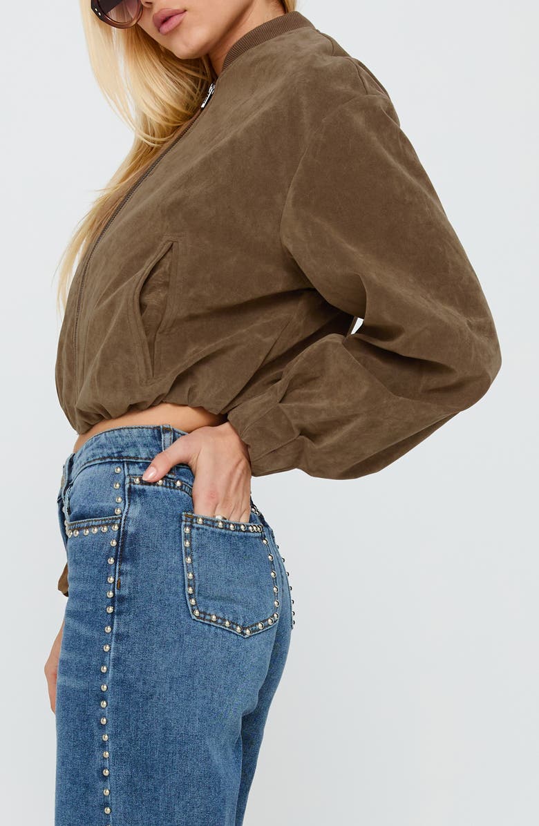 Princess Polly Jessalyn Faux Sude Jacket, Alternate, color, Brown