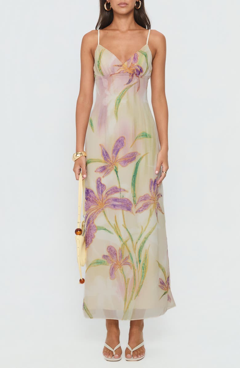 Princess Polly Isakaia Floral Beaded Maxi Dress, Main, color, Floral / Multi