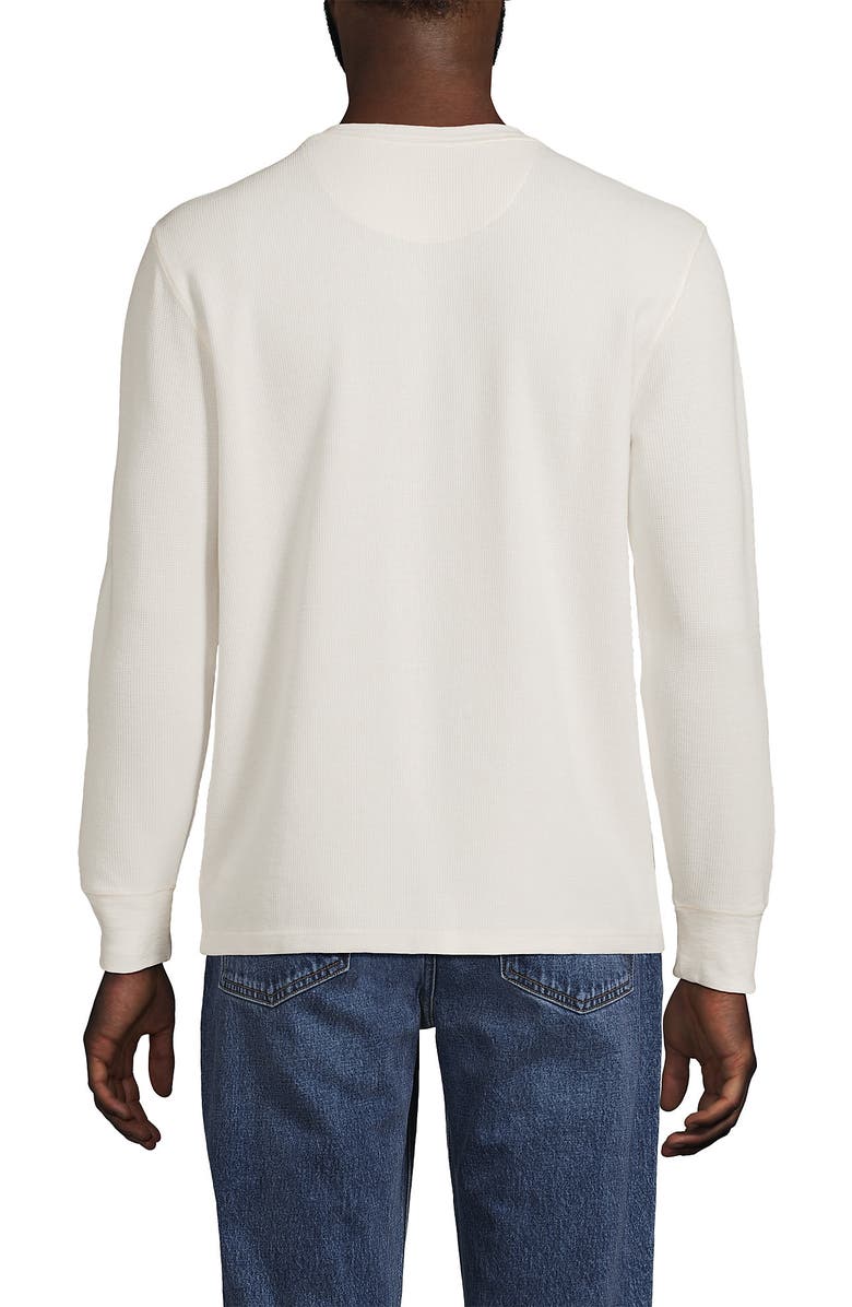 Lands' End Long Sleeve Thermal Waffle Henley, Alternate, color, Ivory