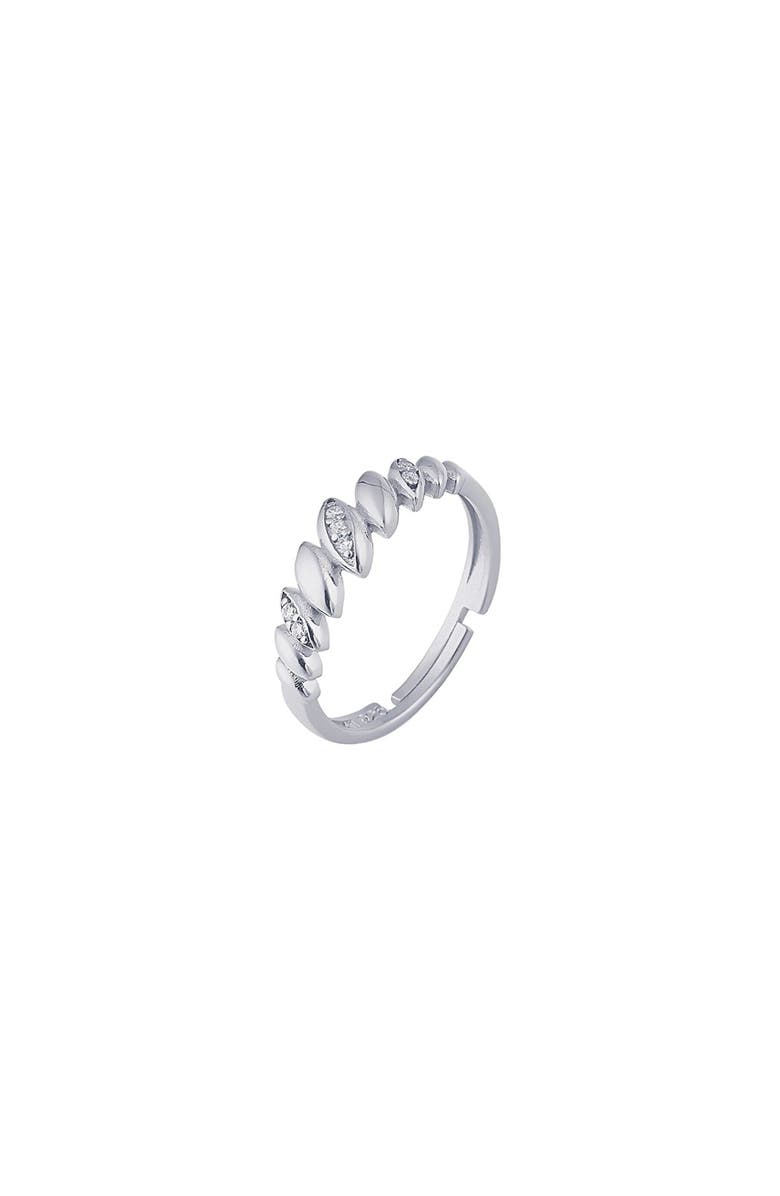 Spero London Lined Stones Marquise Sterling Silver Ring, Main, color, Silver