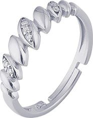 Spero London Lined Stones Marquise Sterling Silver Ring