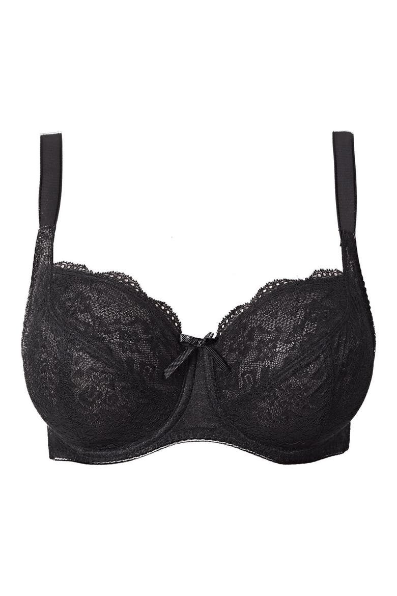 Fancies Underwire Balconette Bra, Alternate, color, BLACK