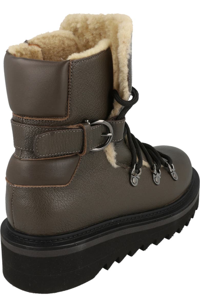 FERRAGAMO Elimo Genuine Shearling Leather Boot, Alternate, color, Dark Grey