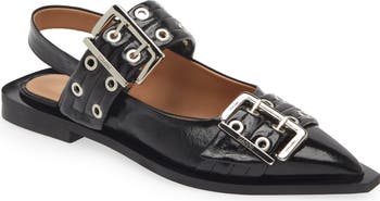 Ganni Chunky Buckle Slingback Ballerina Flat (Women) | Nordstrom Ganni Chunky Buckle Slingback Ballerina Flat (Women) | Nordstrom