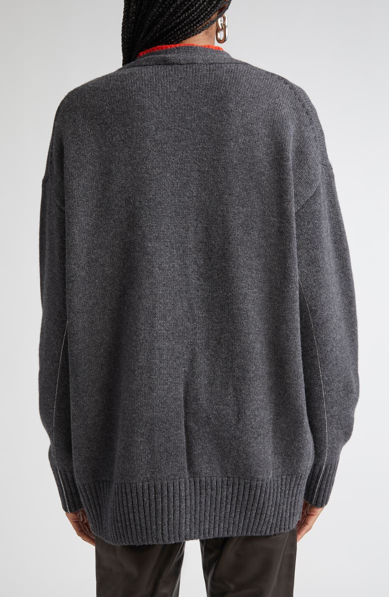 Rabanne Pull Wool & Cashmere Blend Cardigan, Alternate, color, Dark Grey