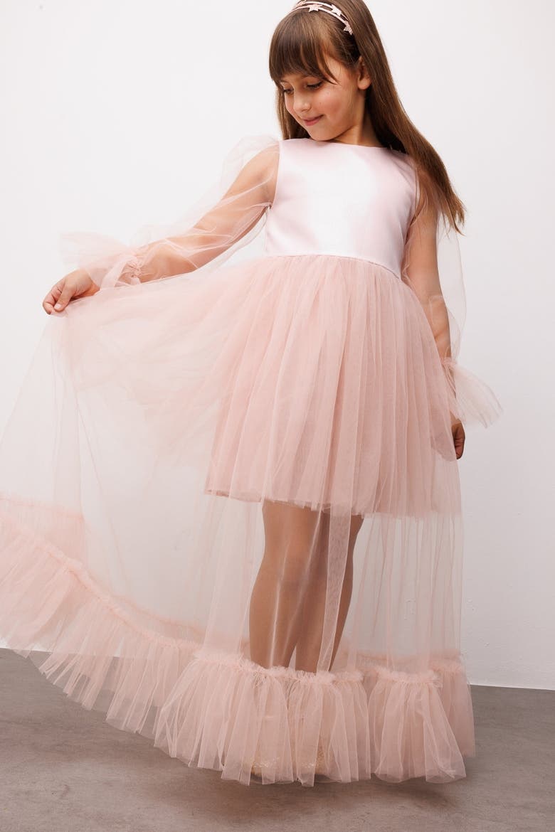 Le Mabelle Harriet Girls’ Glitter Tulle Maxi Dress | Nordstrom