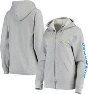 Junk Food Women's Junk Food Gray Los Angeles Chargers Fleece Full-Zip Hoodie