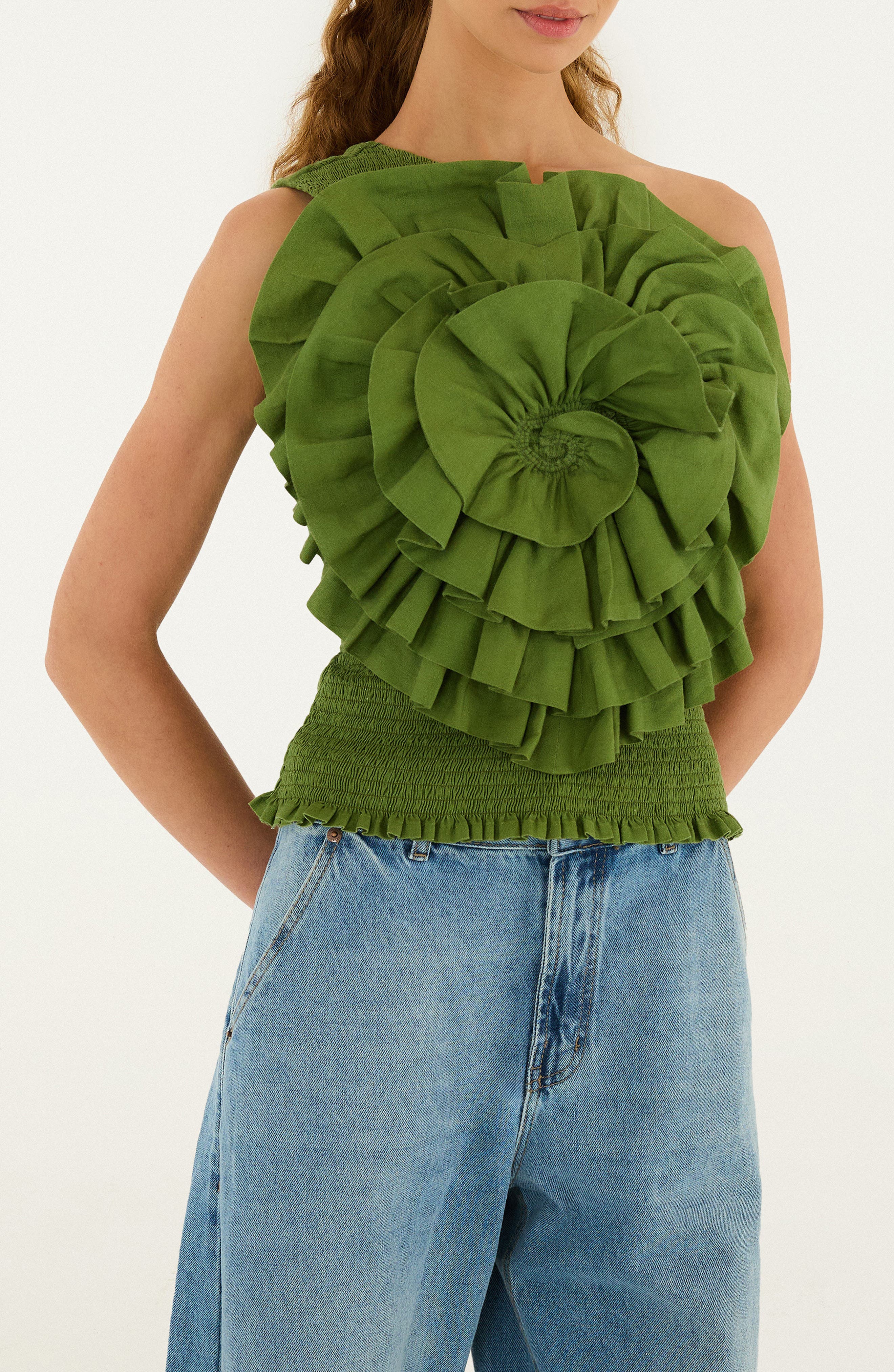 Floral One-Shoulder Top