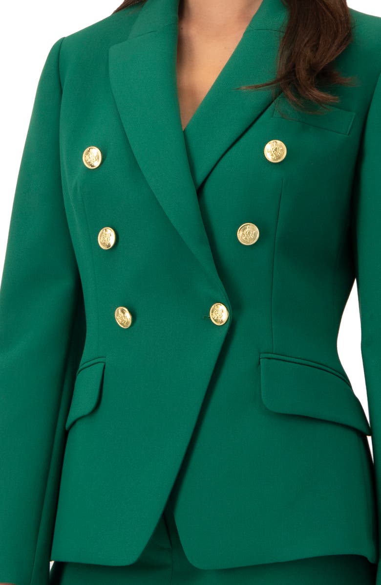IVONNE Double-Breasted Blazer with Buttons, Alternate, color, Green