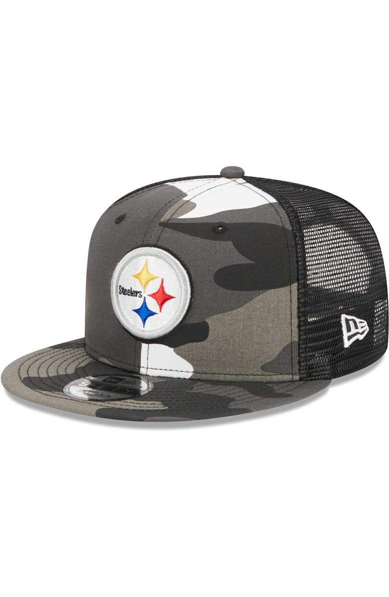 New Era Men's New Era Urban Camo Pittsburgh Steelers 9FIFTY Trucker Snapback Hat, Main, color, 