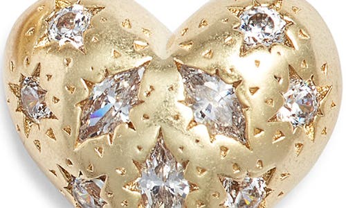 Kendra Scott Holland Heart Stud Earrings In Gold White Crystal