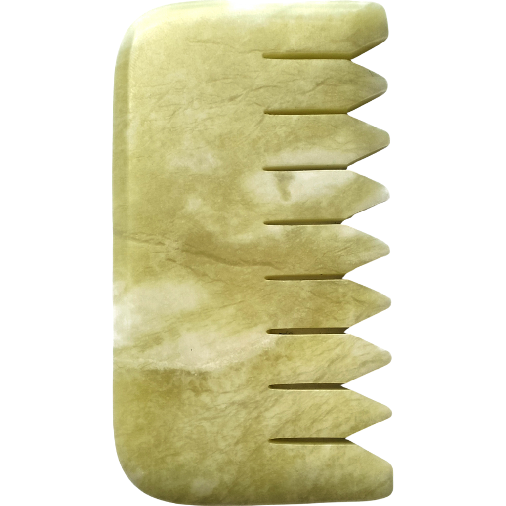 White Lotus Beauty Luxurious Jade Crystal Gua Sha Comb in Green  product
