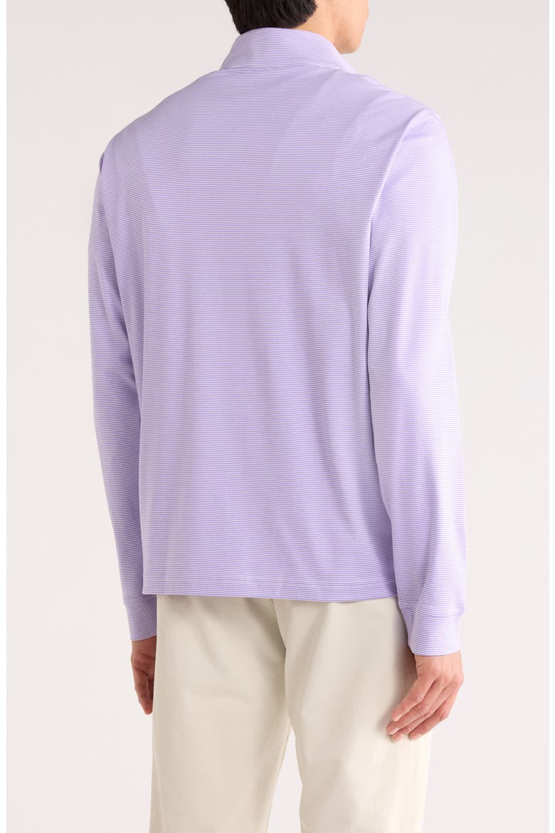 Stripe Quarter Zip Pullover Sweater, Alternate, color, WHITE/ PURPLE