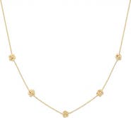 MADE BY MARY Cubic Zirconia Birthstone Flower Station Necklace