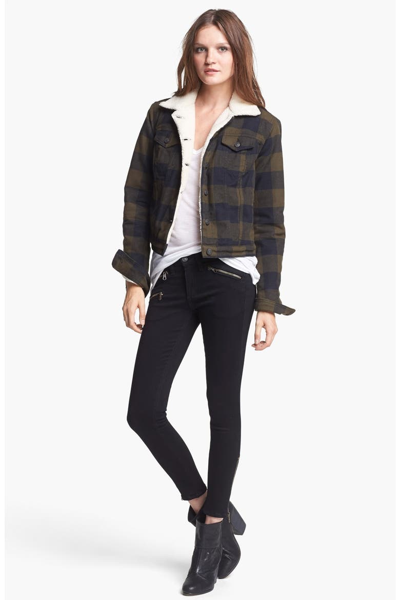 'The Fleece' Denim Jacket, Alternate, color, ARMY PLAID