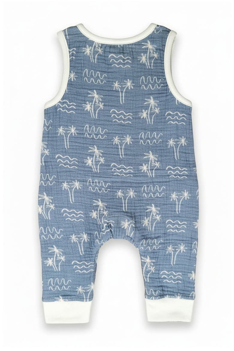 Drew Cotton Tank Romper, Alternate, color, Denim Blue