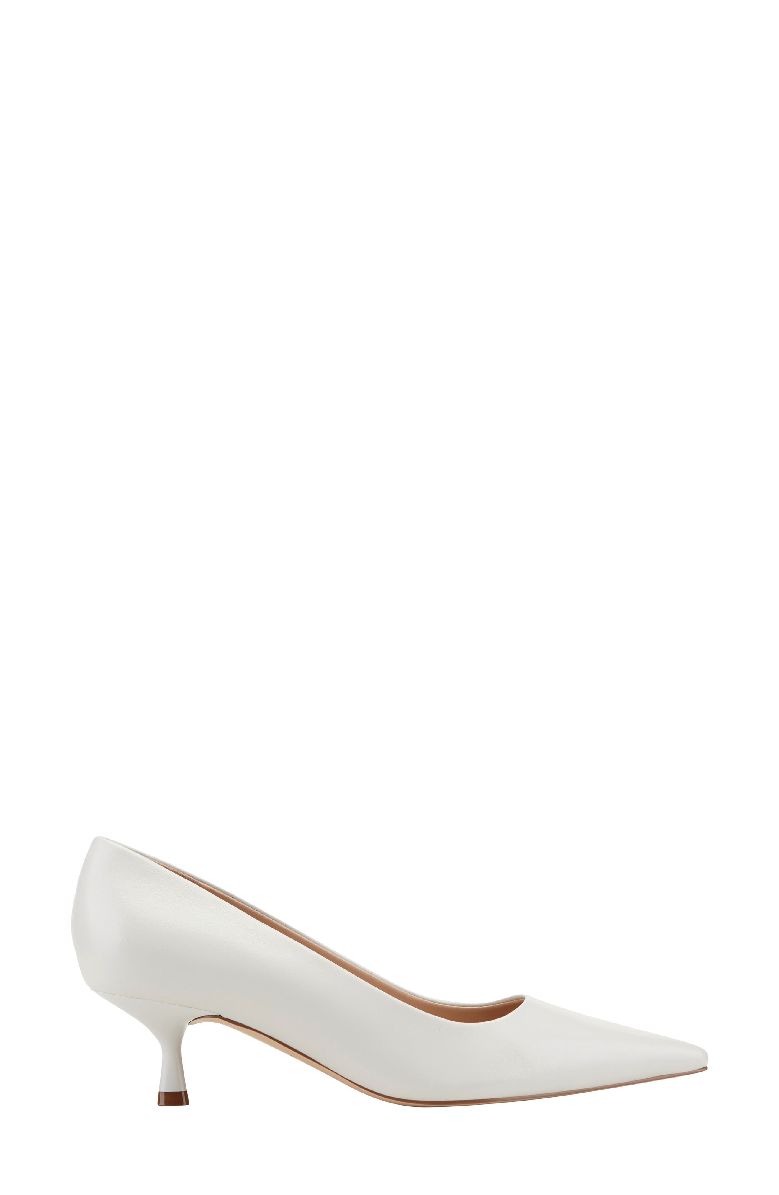 Calynna Pointed Toe Kitten Heel Pump, Alternate, color, IVORY