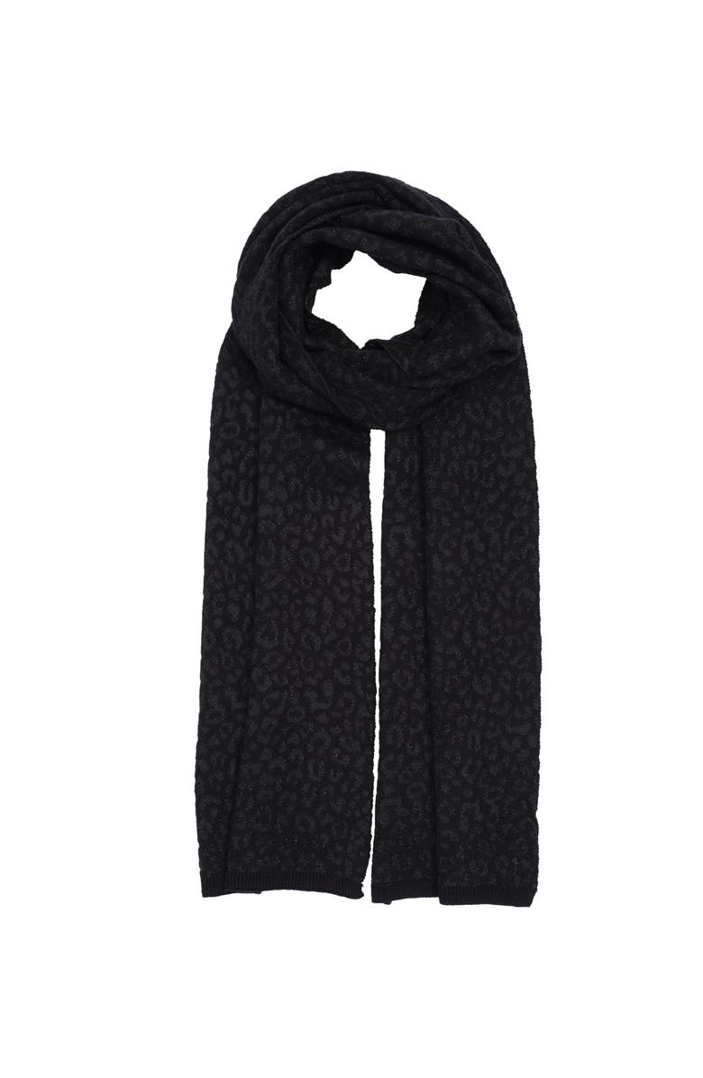 ZZDNU Lauren Ralplh Lauren Ocelot Knit Scarf, Main, color, Black