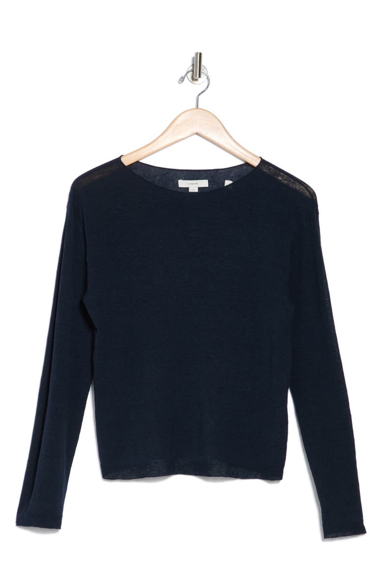 Vince Dropped Shoulder Boat Neck Sweater, Alternate, color, Coastal