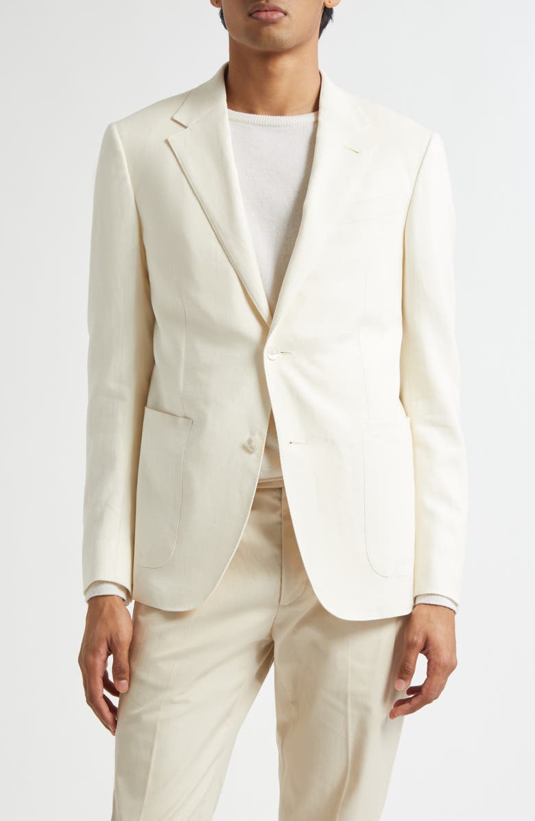 ZEGNA Oasi Linen Sport Coat, Main, color, White Solid