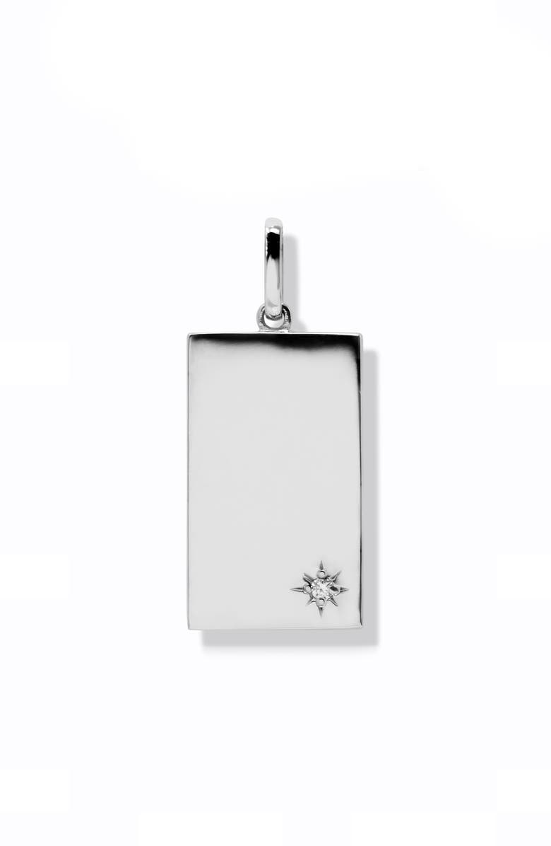 Anzie Love Letter Large Engravable Sterling Silver Tag Charm, Main, color,