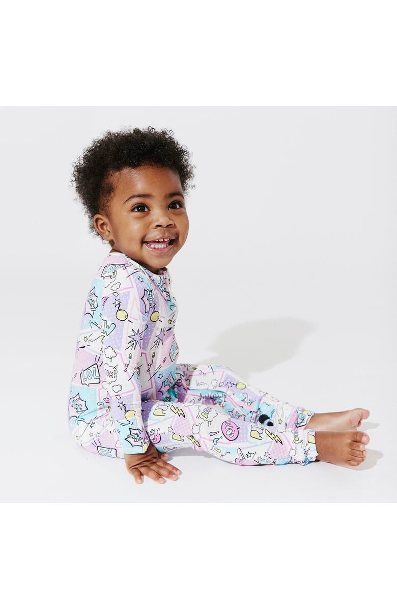 Bellabu Bear Baby Comic Purple Convertible Footie, Alternate, color, Comic Purple