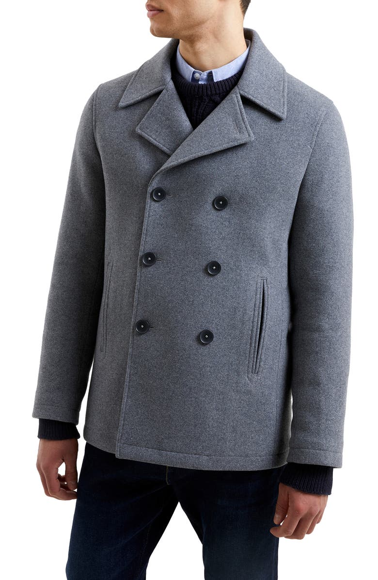 French Connection Wool Blend Peacoat, Main, color, 
