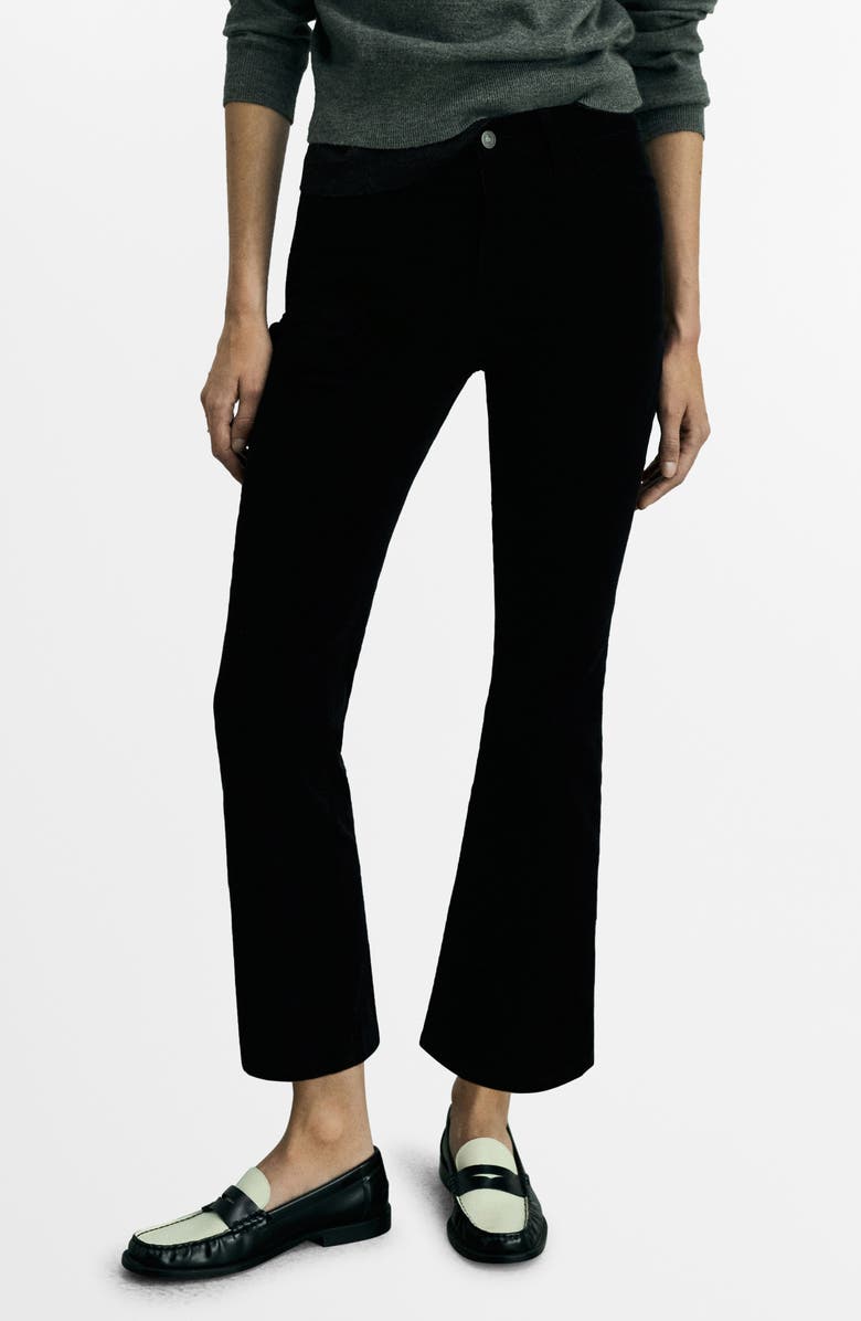 MANGO Sienna Crop Flare Corduroy Jeans, Main, color, 