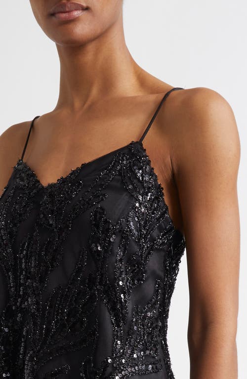 Stine Goya Sequin Sleeveless Midi Dress In Abstract Embellishment