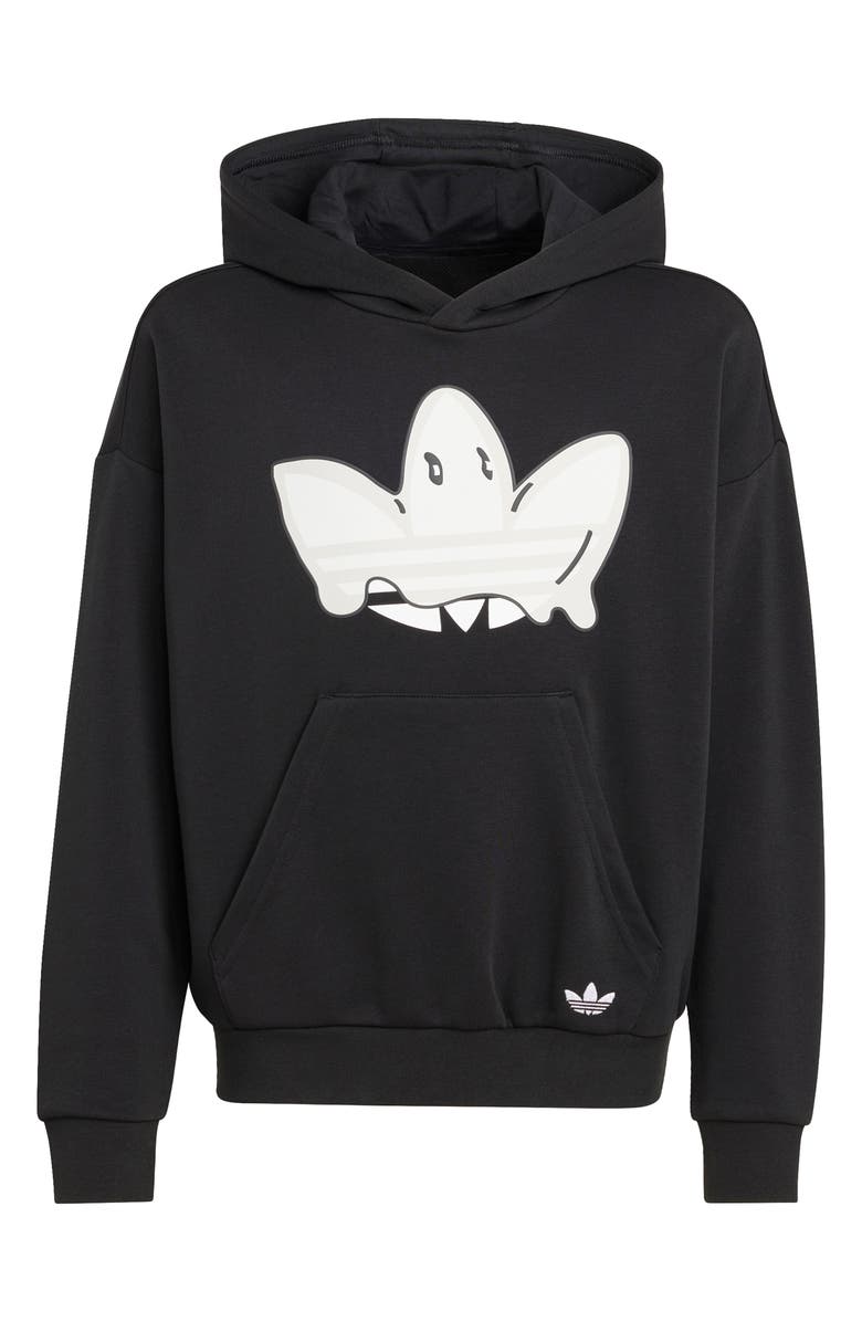 adidas Kids' Ghost Trefoil Graphic Hoodie, Main, color, Black