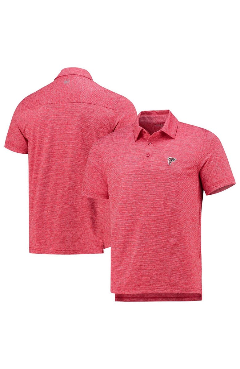 vineyard vines Men's Vineyard Vines Red Atlanta Falcons Destin Stripe Sankaty Polo, Alternate, color, 
