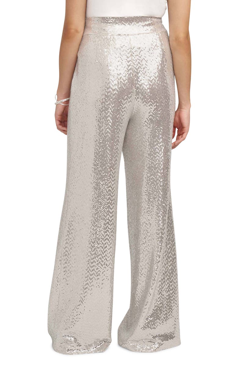 Anne Klein High Waist Wide Leg Sequin Pants, Alternate, color, 