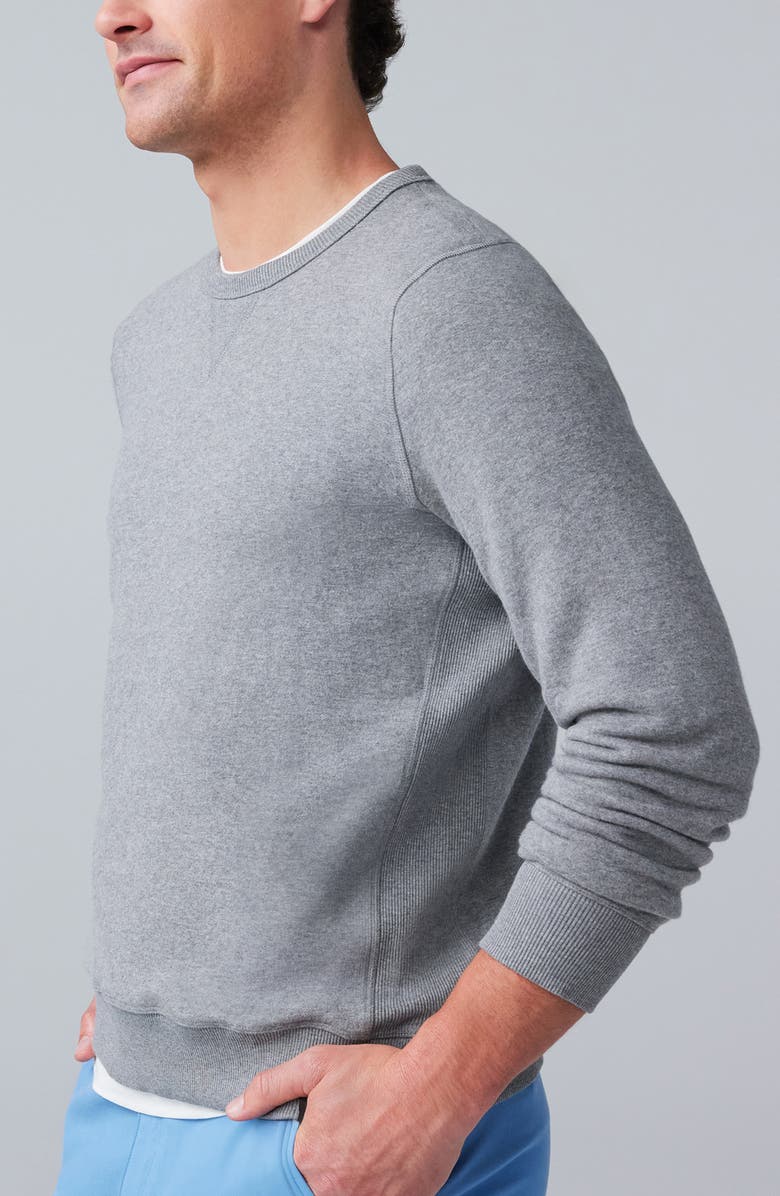 Mack Weldon Ace Cotton Blend French Terry Crewneck Sweatshirt, Alternate, color, Grey Heather