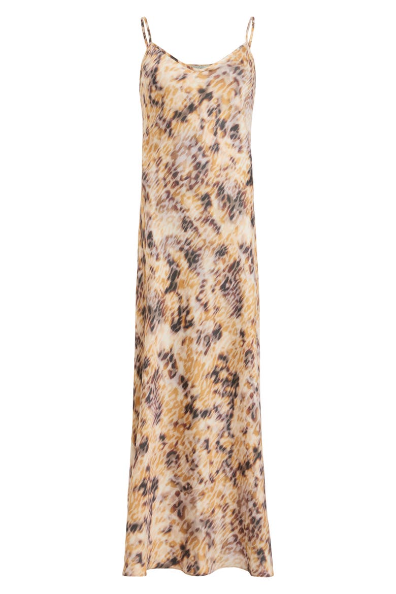 Bryony Carmina Leopard Print Slipdress, Alternate, color, SESAME BEIGE