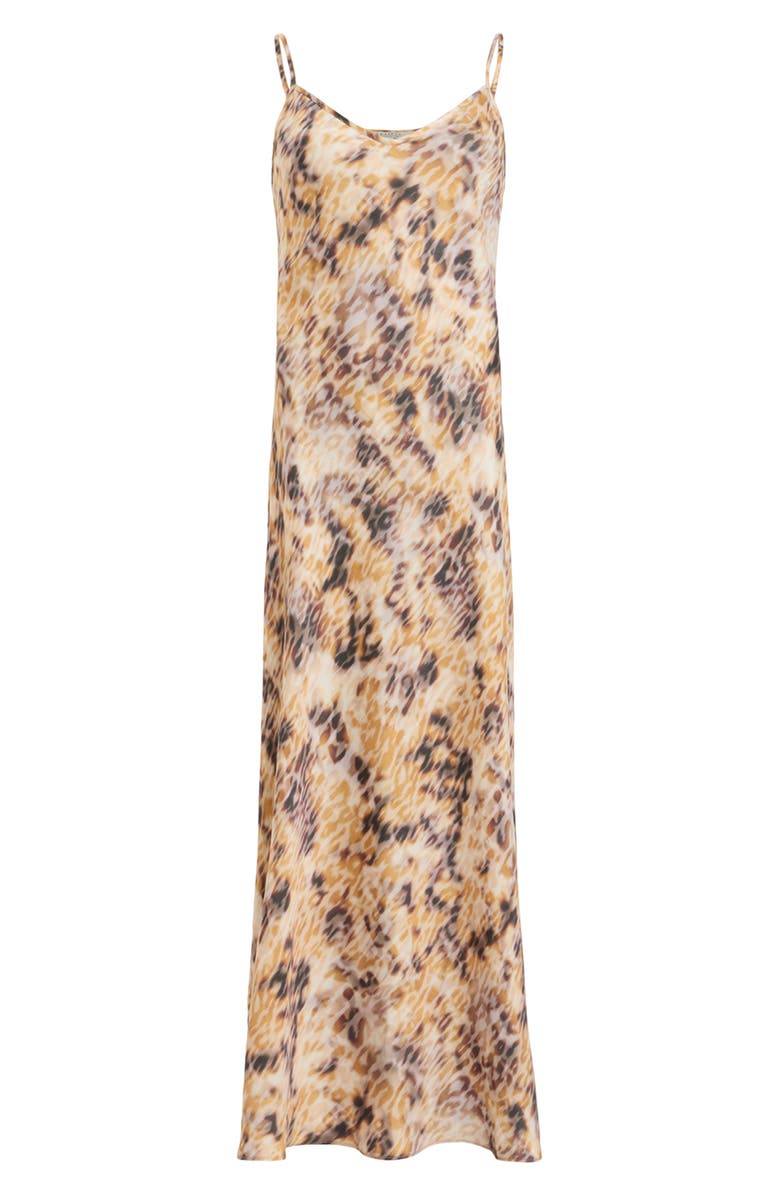 AllSaints Bryony Carmina Leopard Print Slipdress, Alternate, color, Sesame Beige