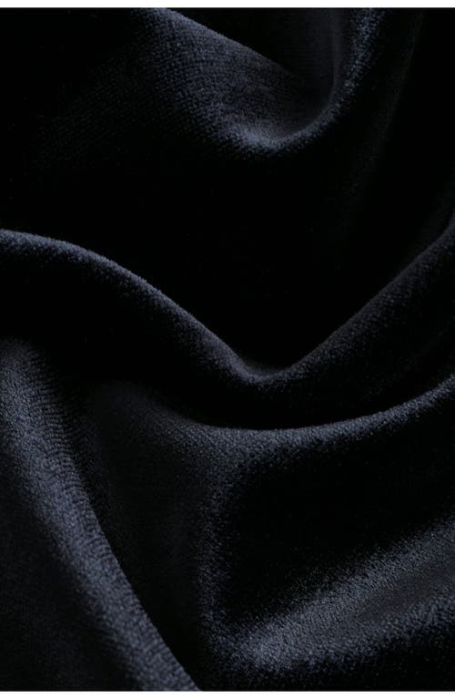 Next Asymmetric Neck Ruched Velvet Top In Black