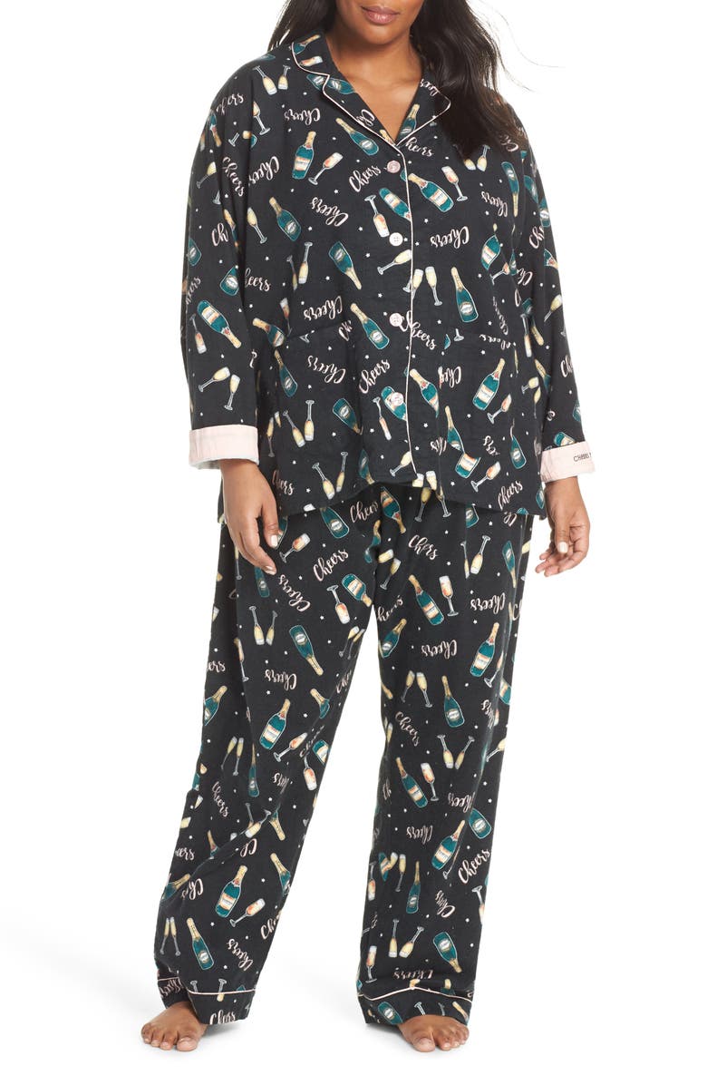 PJ Salvage Print Flannel Pajamas, Main, color,