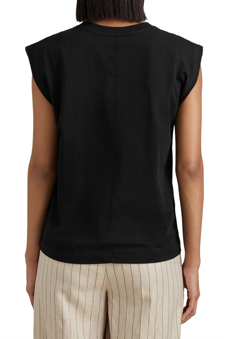 Morgan Cap Sleeve Cotton T-Shirt, Alternate, color, BLACK